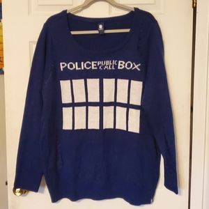 Torrid Dr Who size 2 BBC tardis police box sweater nwot